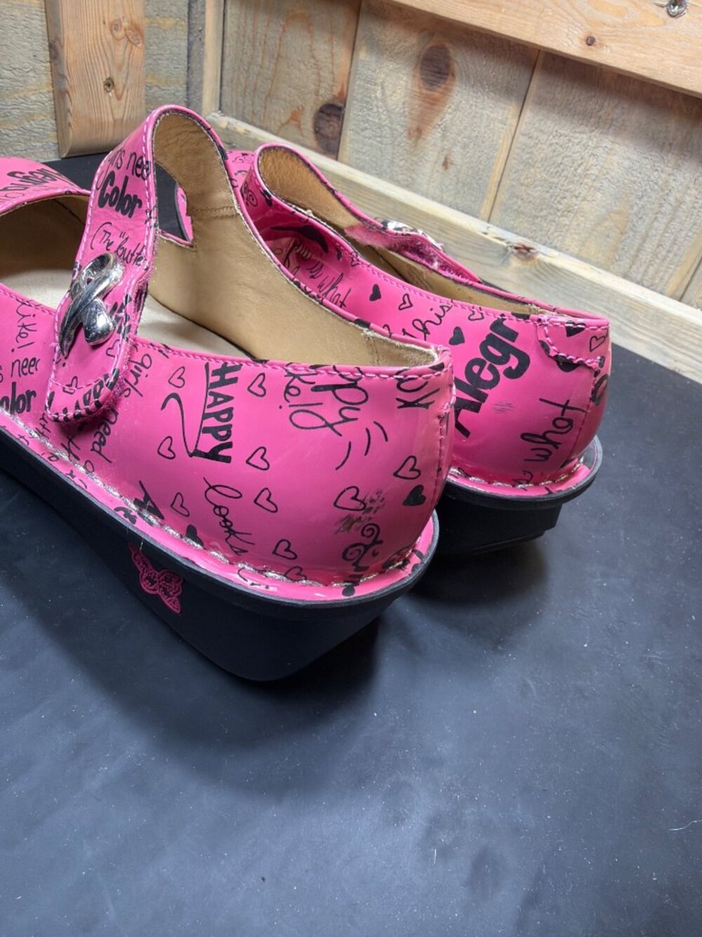 Alegria Paloma Pink Ribbon Breast Cancer Awareness Mary Jane Shoes EU38 US 8-8.8 - Picture 6 of 8